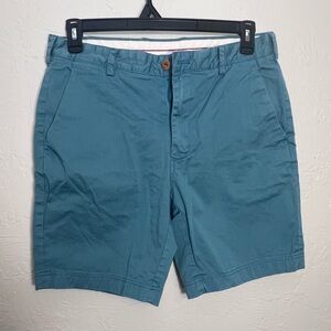 BROOKS BROTHERS BLUE FLAT-FRONT SHORTS SIZE W34